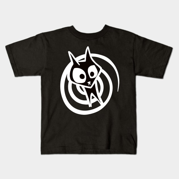 Black Cat Spiral | Twilight Zone Kitty (dark) Kids T-Shirt by HouseofRoc